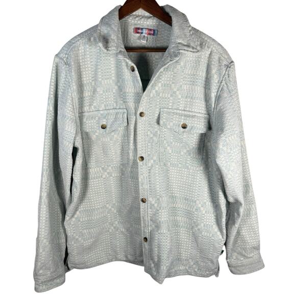 Urban Outfitters Women’s Textured Button-Up Shacket Light Blue Size Medium - Picture 1 of 5